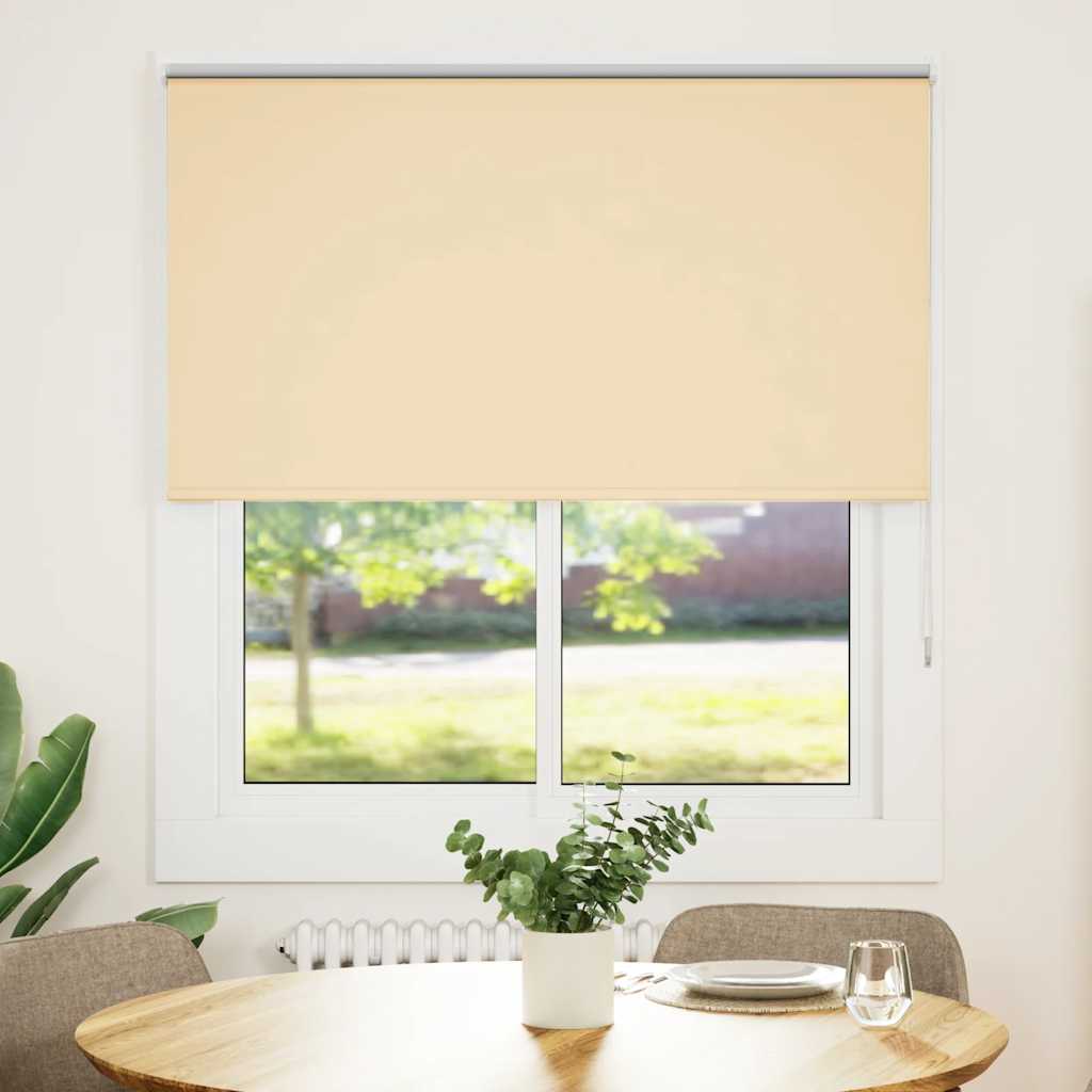 Roller Blind Blackout Beige 140x150 cm Fabric Width 136.6 cm Polyester